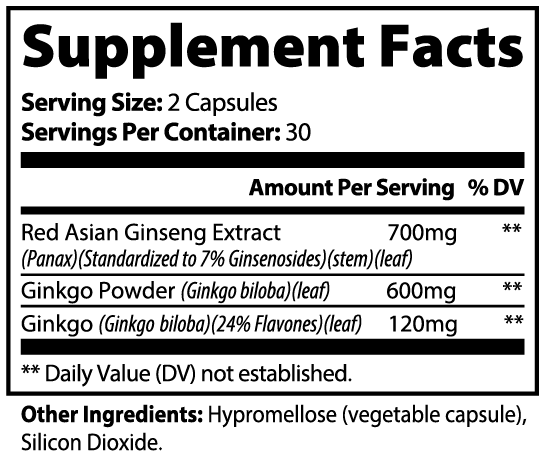 Ginkgo Biloba & Ginseng – Focus & Mental Clarity Supplement - Anton Nutrition
