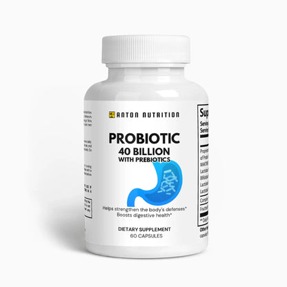 40 Billion CFU Probiotic with Prebiotics for Men and Women - Gut Health and Immune Support Dietary Supplement - Anton Nutrition