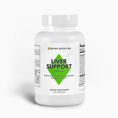 A bottle of 60 Liver Support capsules by Anton Nutrition, aiding in liver function, detoxification, and regeneration.