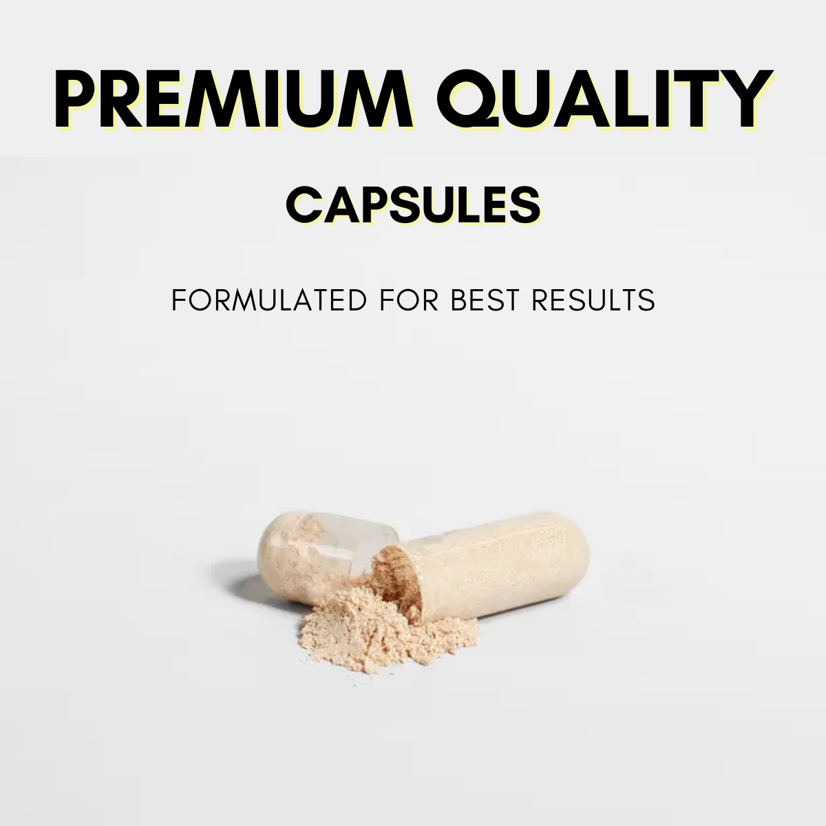 An open capsule with powder spilling out, formulated for best results.