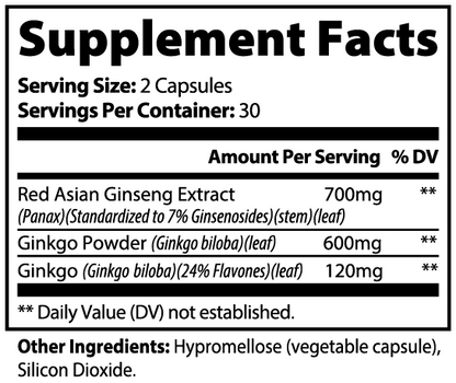 Ginkgo Biloba & Ginseng – Focus & Mental Clarity Supplement - Anton Nutrition