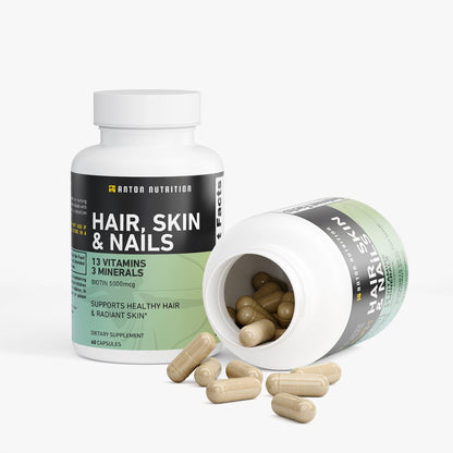 Hair, Skin & Nails Supplement – Biotin for Growth & Strength - Anton Nutrition