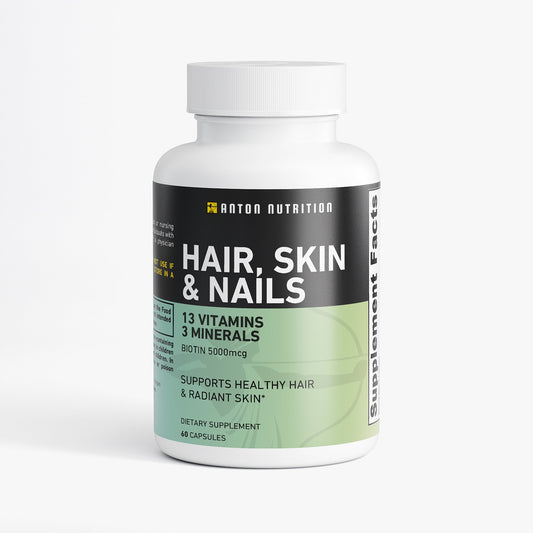 Hair, Skin & Nails Supplement – Biotin for Growth & Strength - Anton Nutrition