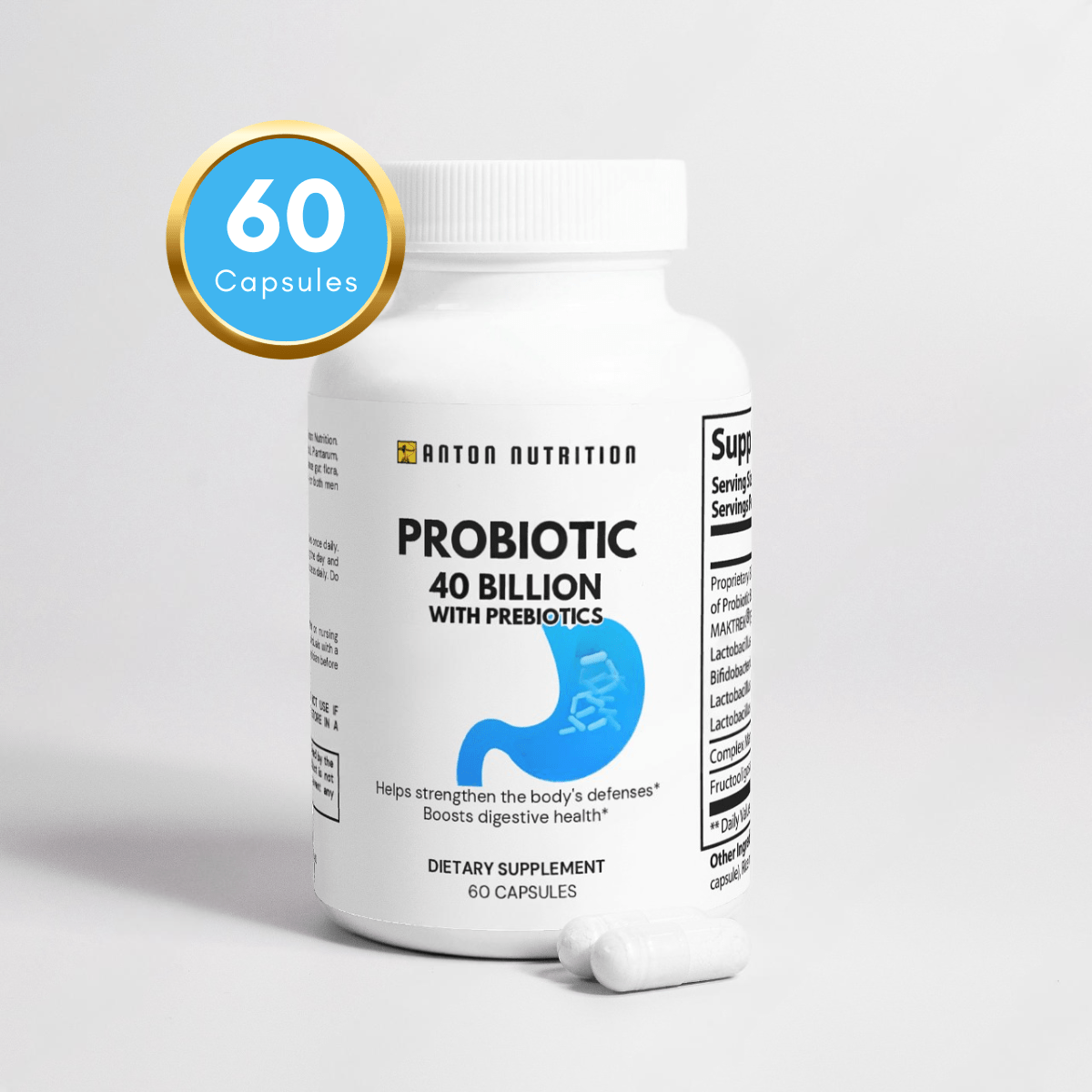 40 Billion CFU Daily Probiotic with Organic Prebiotics – Clinically Shown to Improve Digestion, Bloating & Immune Health. Non-GMO, Delayed-Release Capsules.
